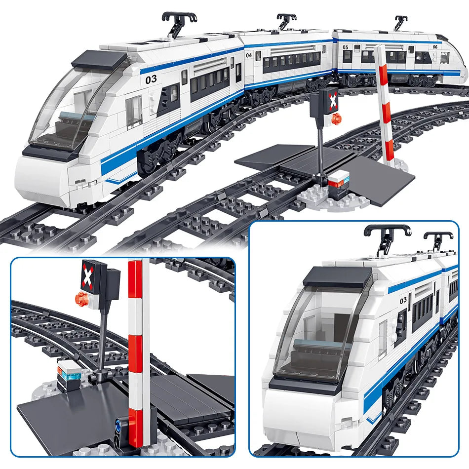 941pcs City Electric Harmony Rail Remote Control Building Blocks Train Track RC Car Brick
