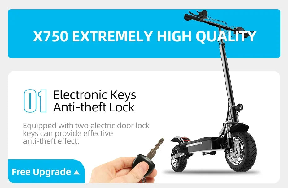 Electric Scooter Adults 52V 1600W 2500W Rear Motor 3 Speed Gear