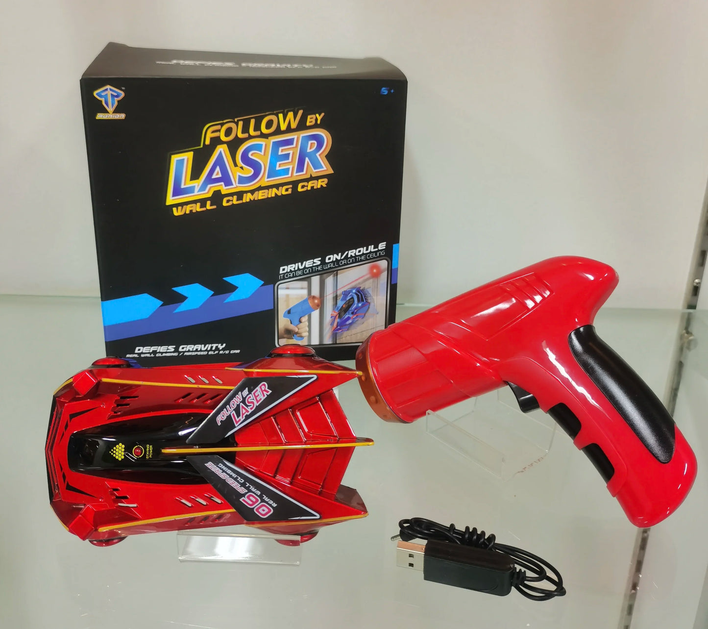 Children's remote-controlled infrared laser induction wall climbing car