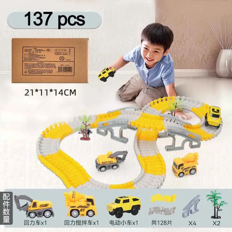 137-467pcs Children Electric Track Car Train