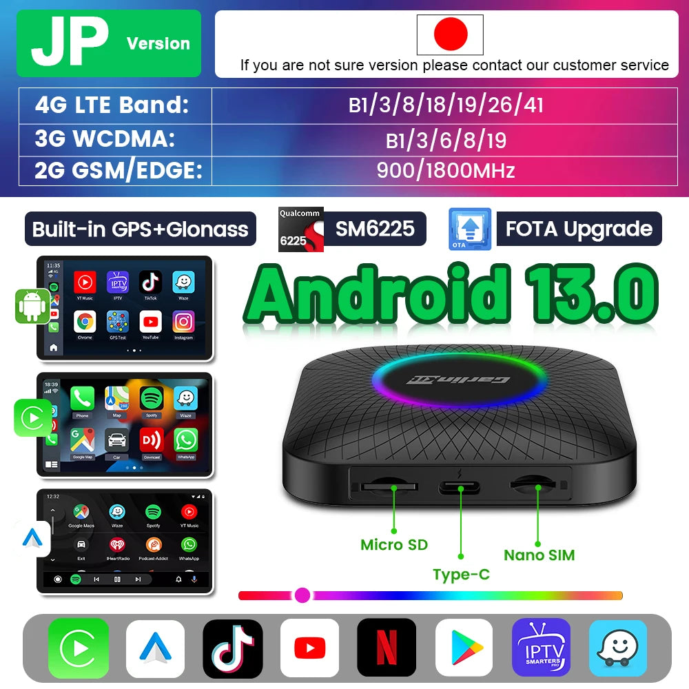 Android Wireless Auto & CarPlay Smart Tv Box