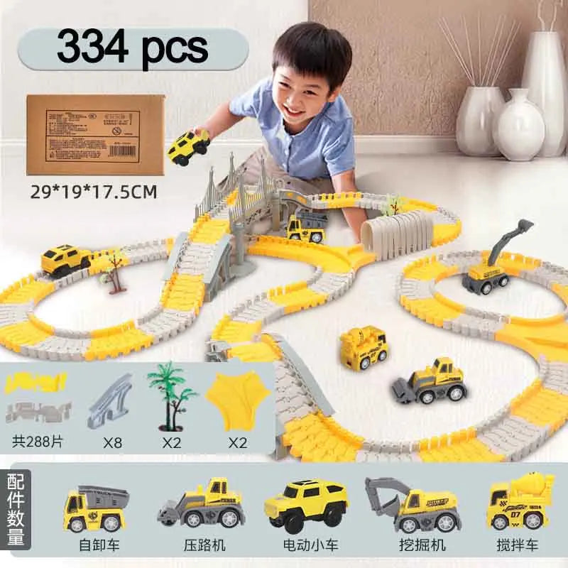 137-467pcs Children Electric Track Car Train