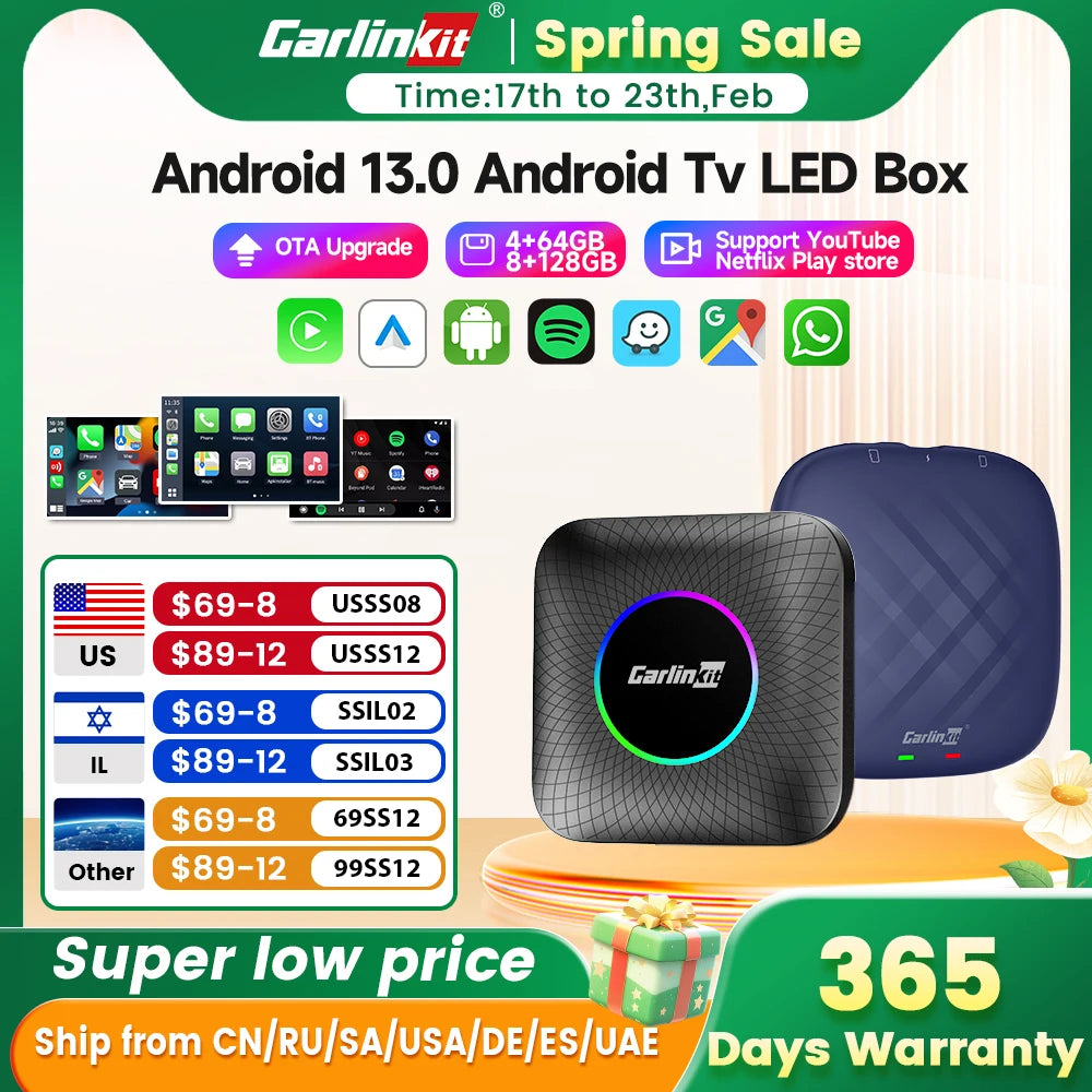 Android Wireless Auto & CarPlay Smart Tv Box