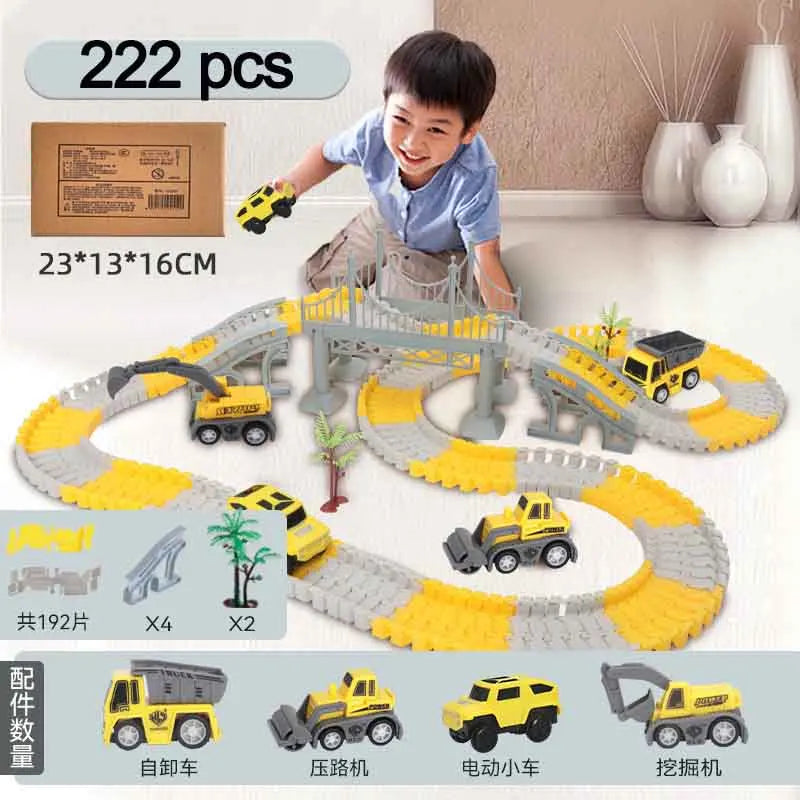 137-467pcs Children Electric Track Car Train