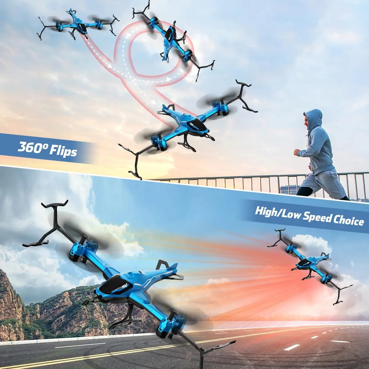 Super Function All in 1 Remote Control RC Helicopter 360° Flip Obstacle Avoidance with LED Light