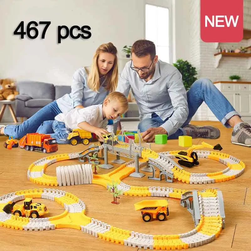 137-467pcs Children Electric Track Car Train