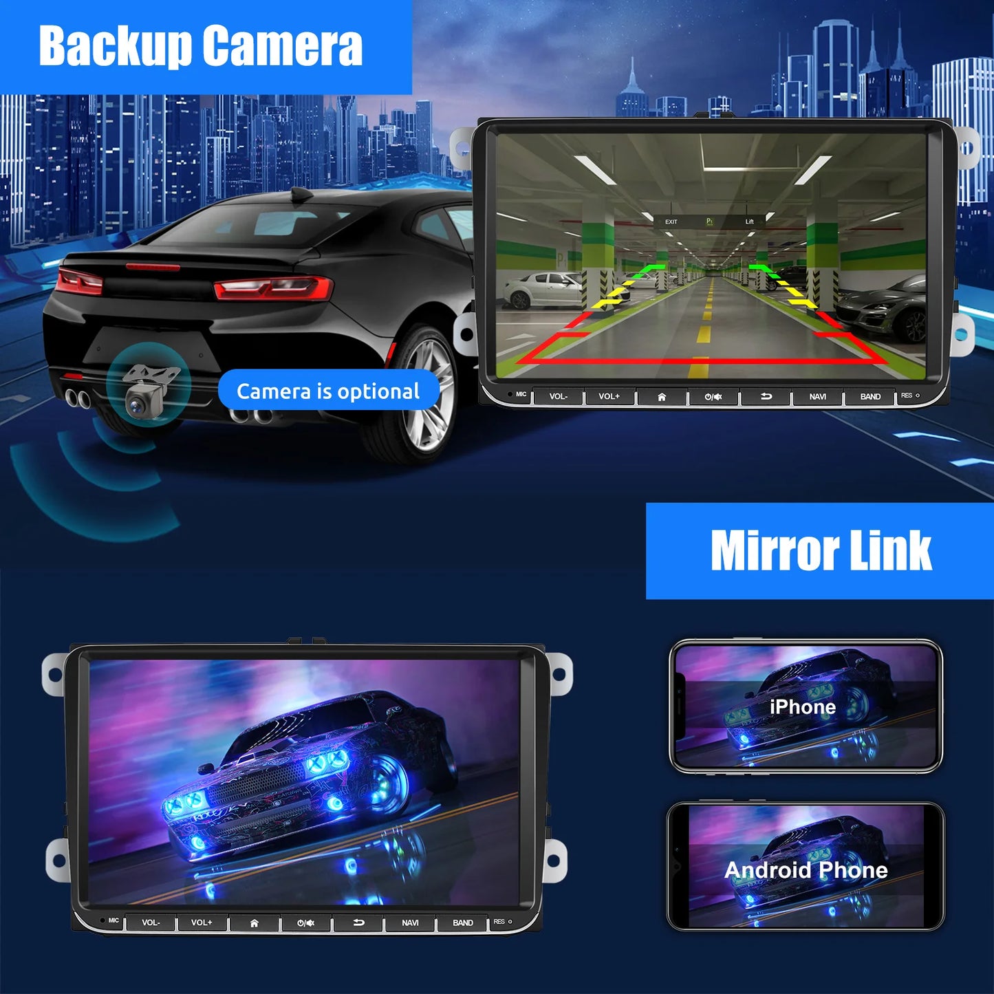 9" Android 14 4G+64G Wireless Carplay Car Stereo GPS 9