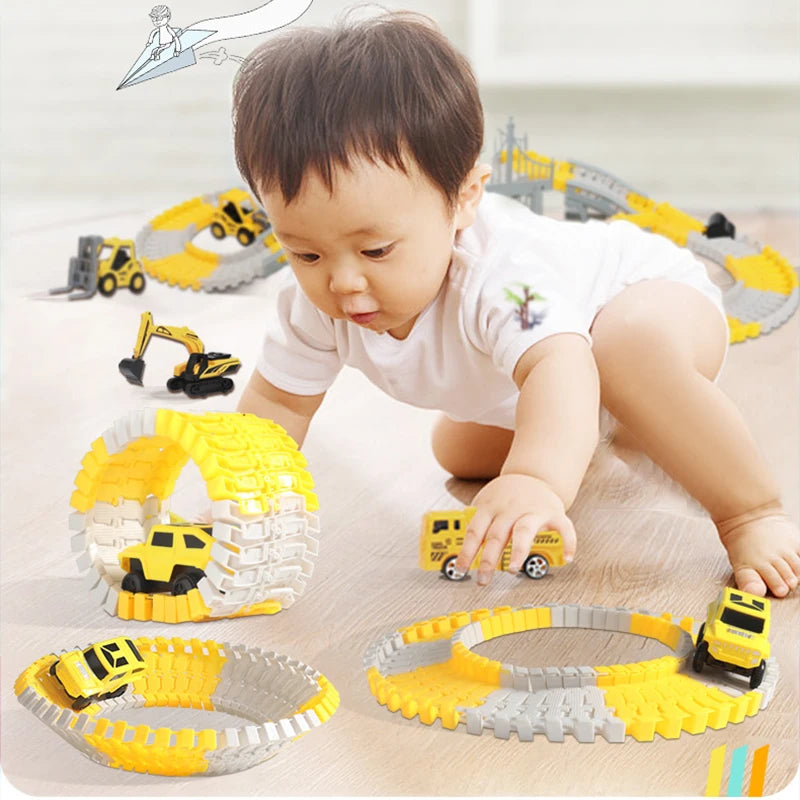 137-467pcs Children Electric Track Car Train