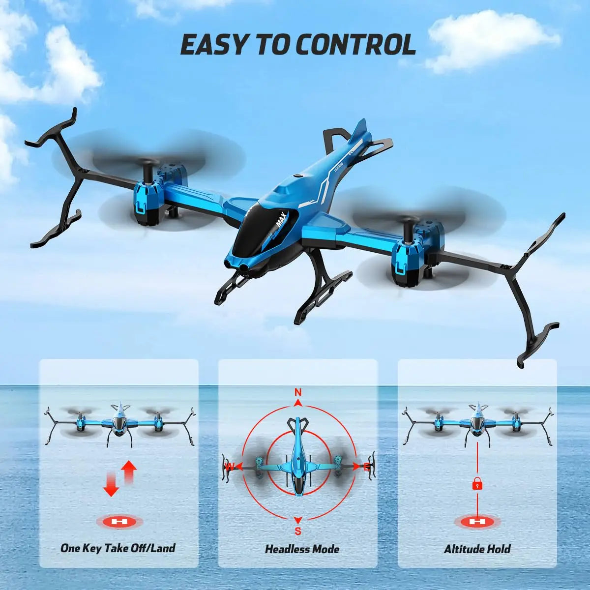 Super Function All in 1 Remote Control RC Helicopter 360° Flip Obstacle Avoidance with LED Light