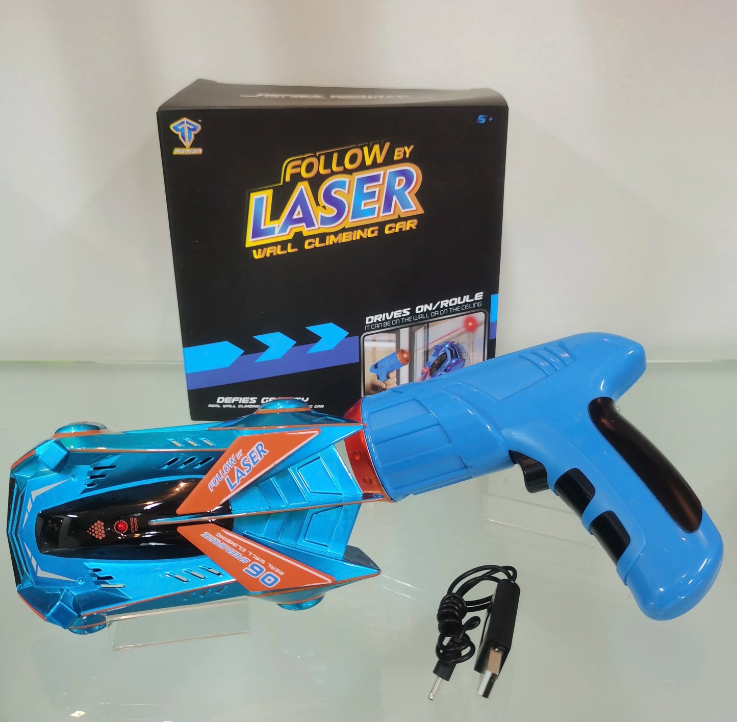 Children's remote-controlled infrared laser induction wall climbing car