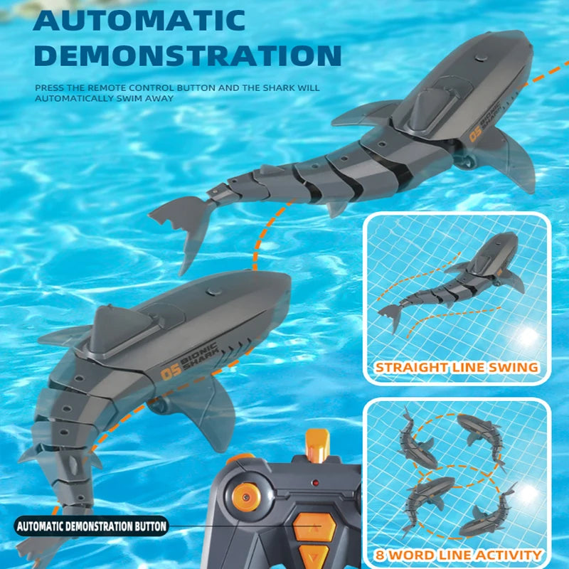 Rc Shark Toy Simulation Submarine Toy Whales Remote Control Animals Waterproof