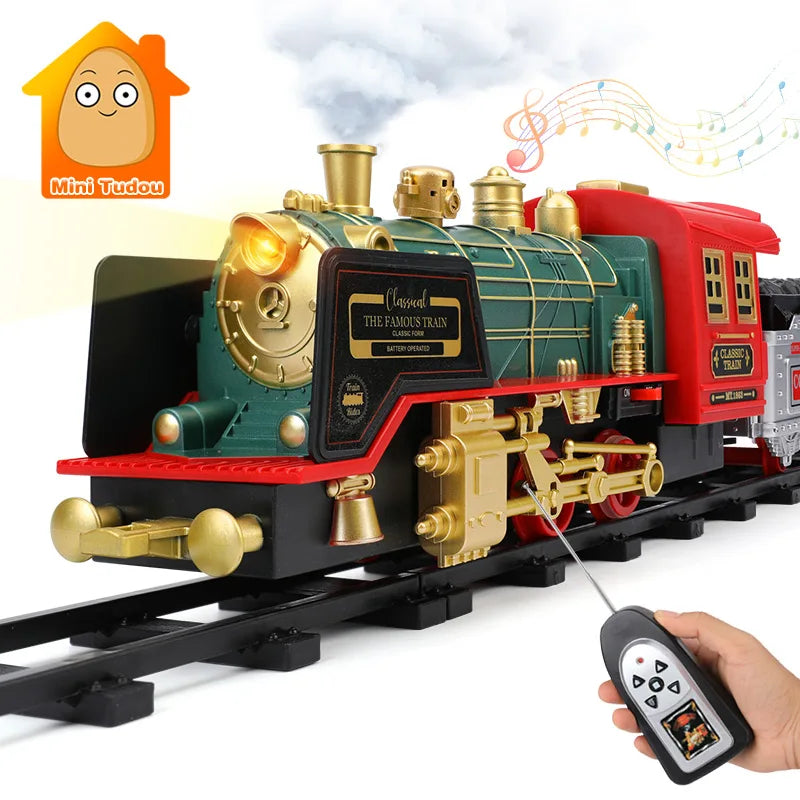 Remote Control Track Classical Simulation Water Steam Electric Railway Set