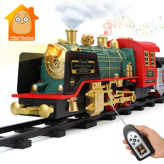 Remote Control Track Classical Simulation Water Steam Electric Railway Set