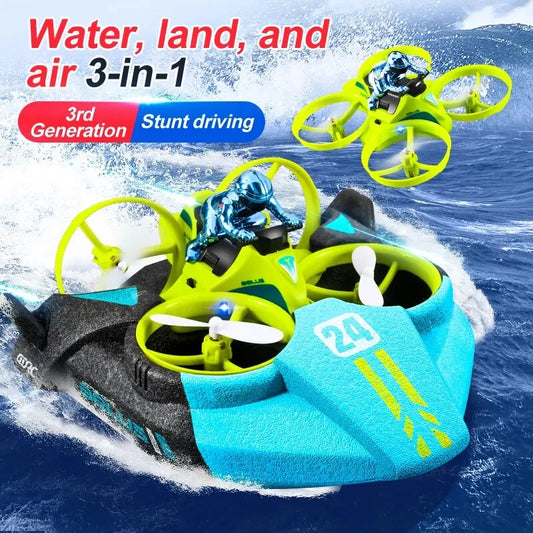 RC Mini Drone  Sea Land Air Flight Quadcopter Boat