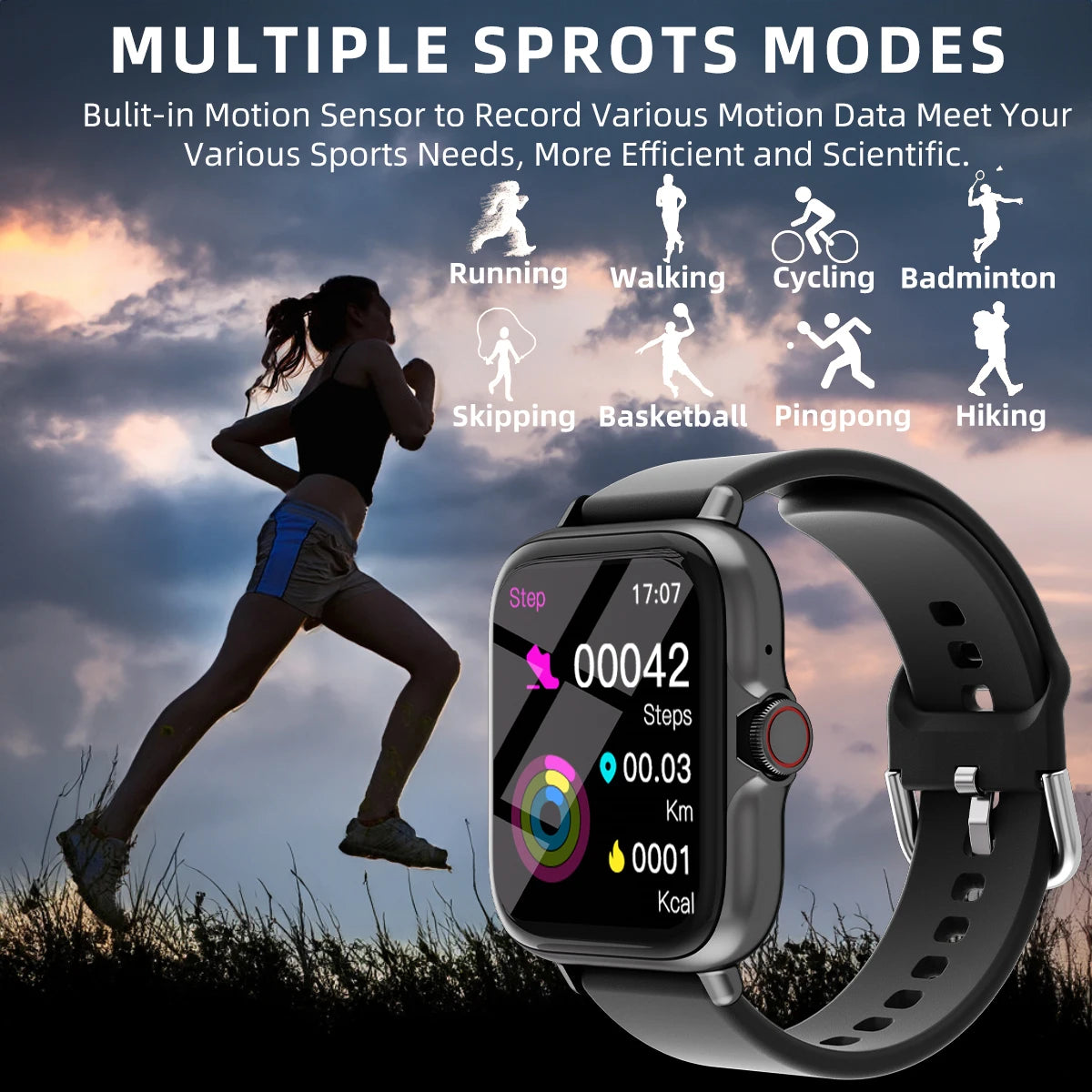 1.83'' Waterproof Smart Watch  For iPhone Android