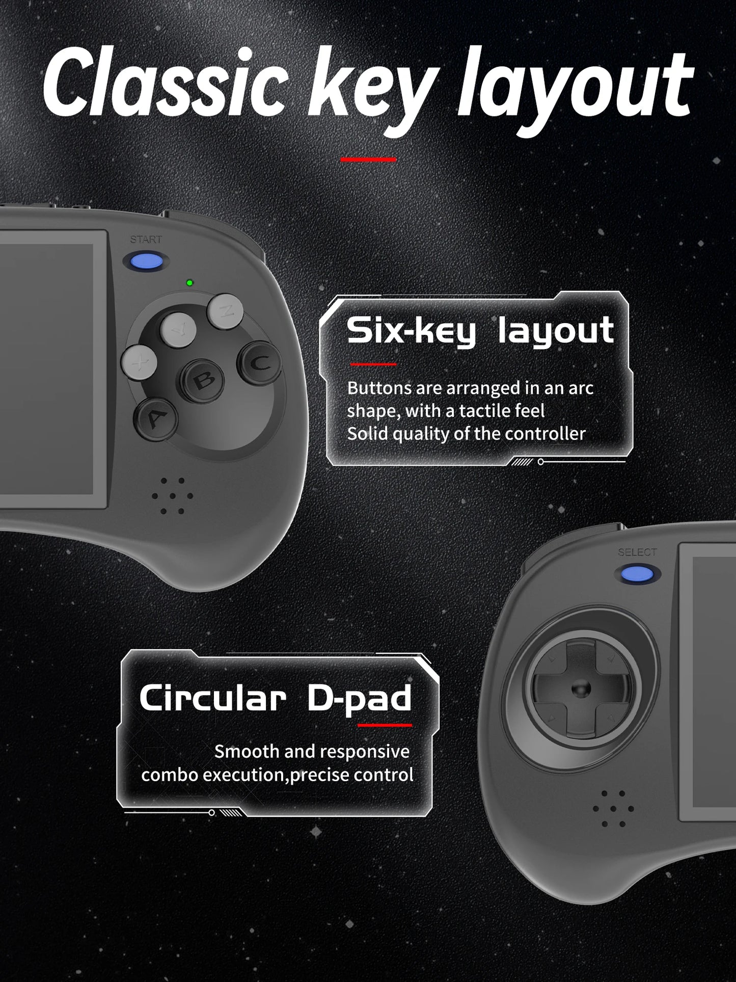 Handheld Game Console Six Button