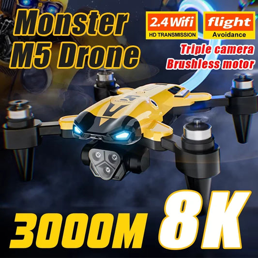 New M5 Max Drone 8K Professinal 4K HD Camera Wide Angle RC Quadcopter