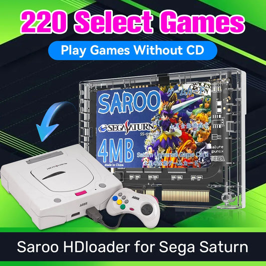 SAROO SS HDLoader For Sega Saturn 64G With 220+Games Play Games Without CD Saturn HDloader Plug&Play Support TF Memory Card