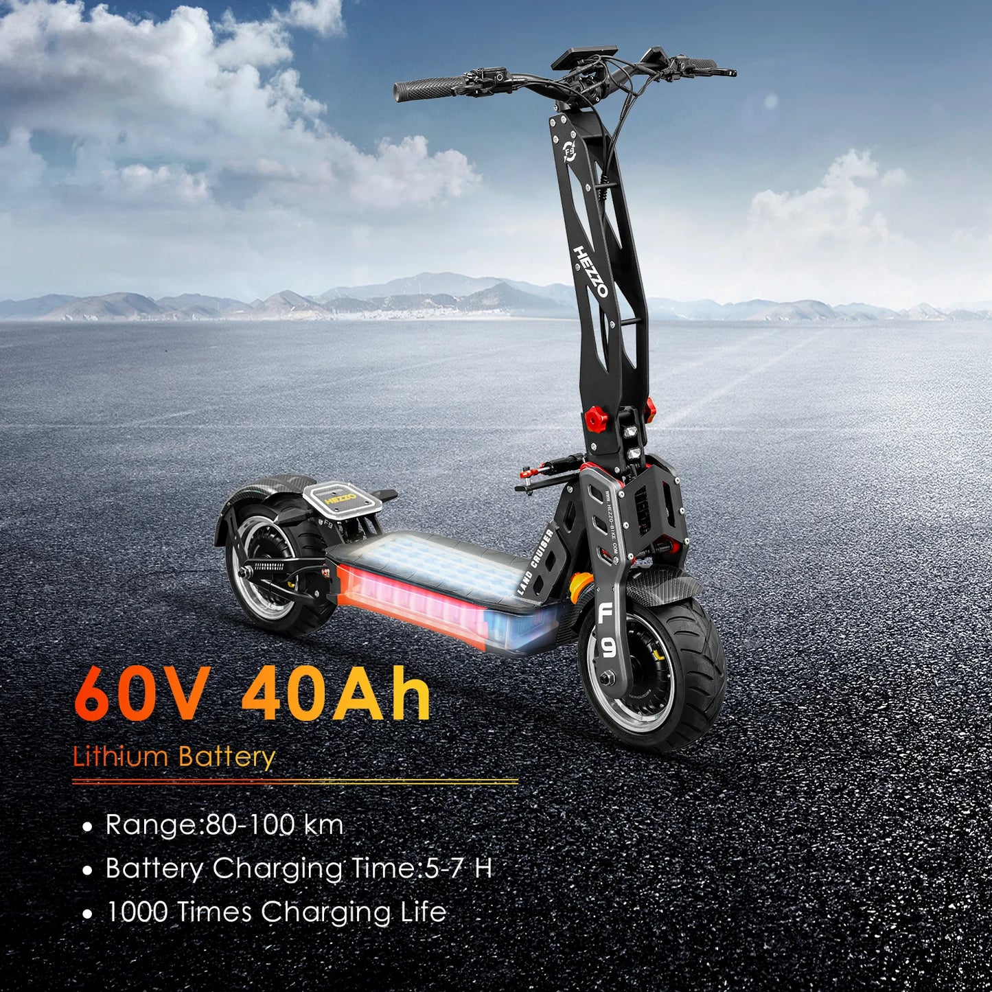 F9 60v 8000w Dual Motors Electric off-road Scooter