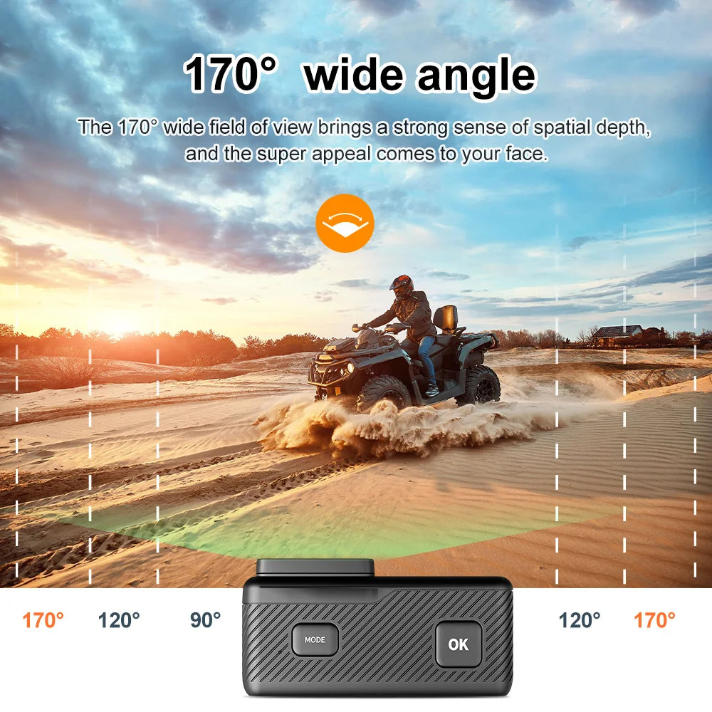 Action Camera 5K Wi-Fi Dual Screen 170D 2.0 Inch