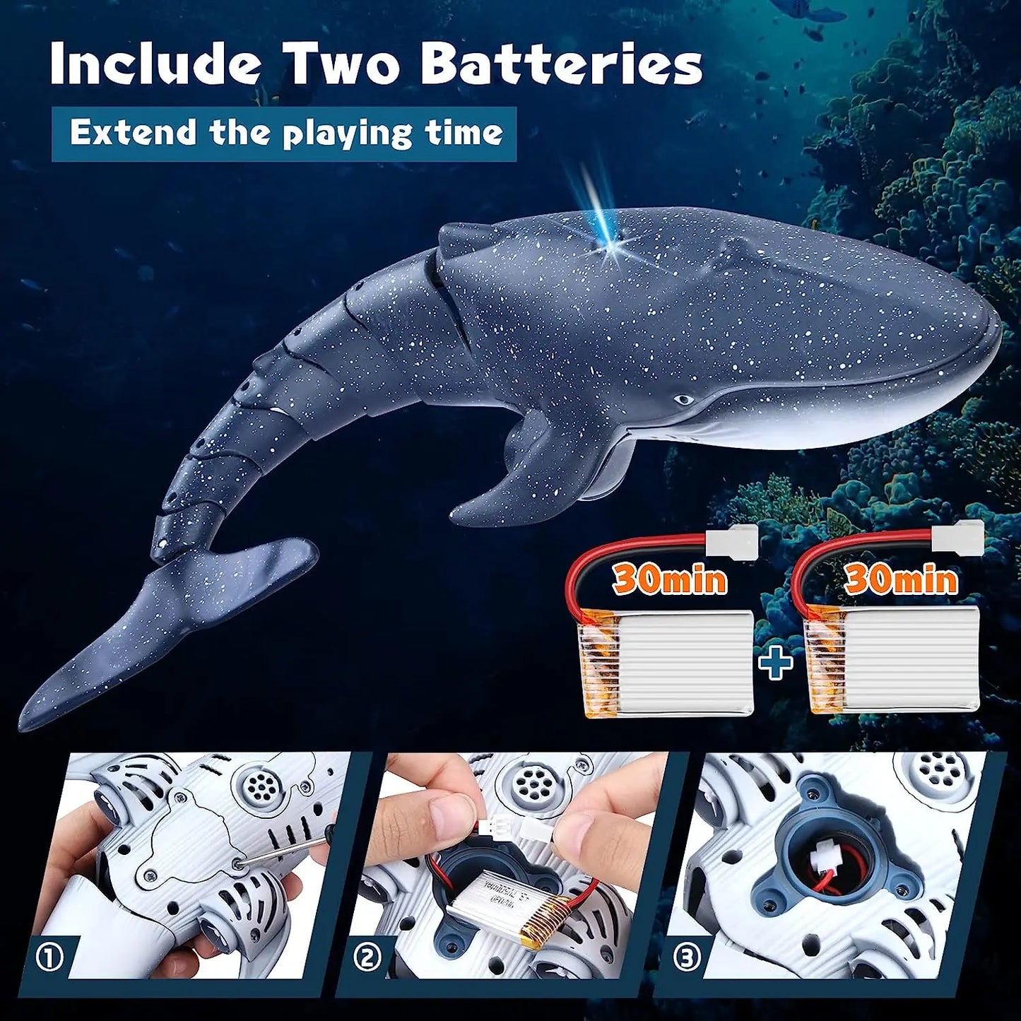 Remote  Whale Shark Toys RC Boat Remote Control