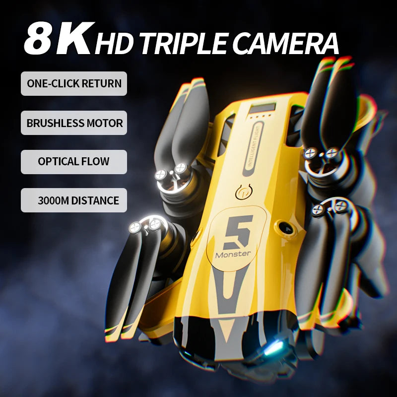 New M5 Max Drone 8K Professinal 4K HD Camera Wide Angle RC Quadcopter
