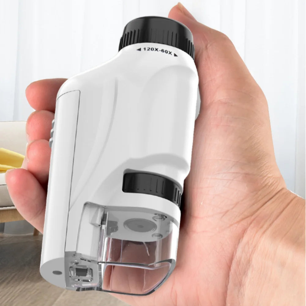 Microscope 60-120x Lab Handheld  Battery Powered Microscope With LED Light