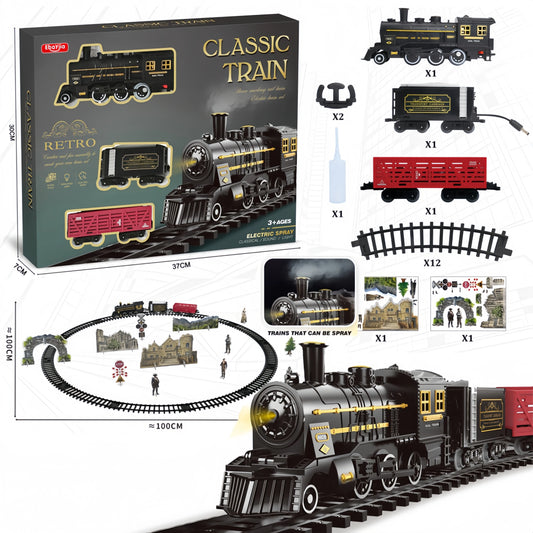 Kids Large Electric Train Track Set Toy  Steam Engine Car
