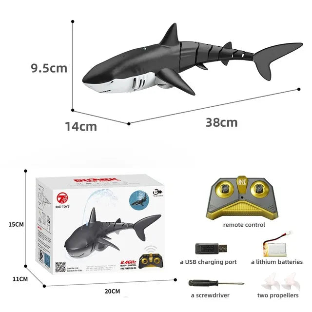 Rc Shark Toy Simulation Submarine Toy Whales Remote Control Animals Waterproof