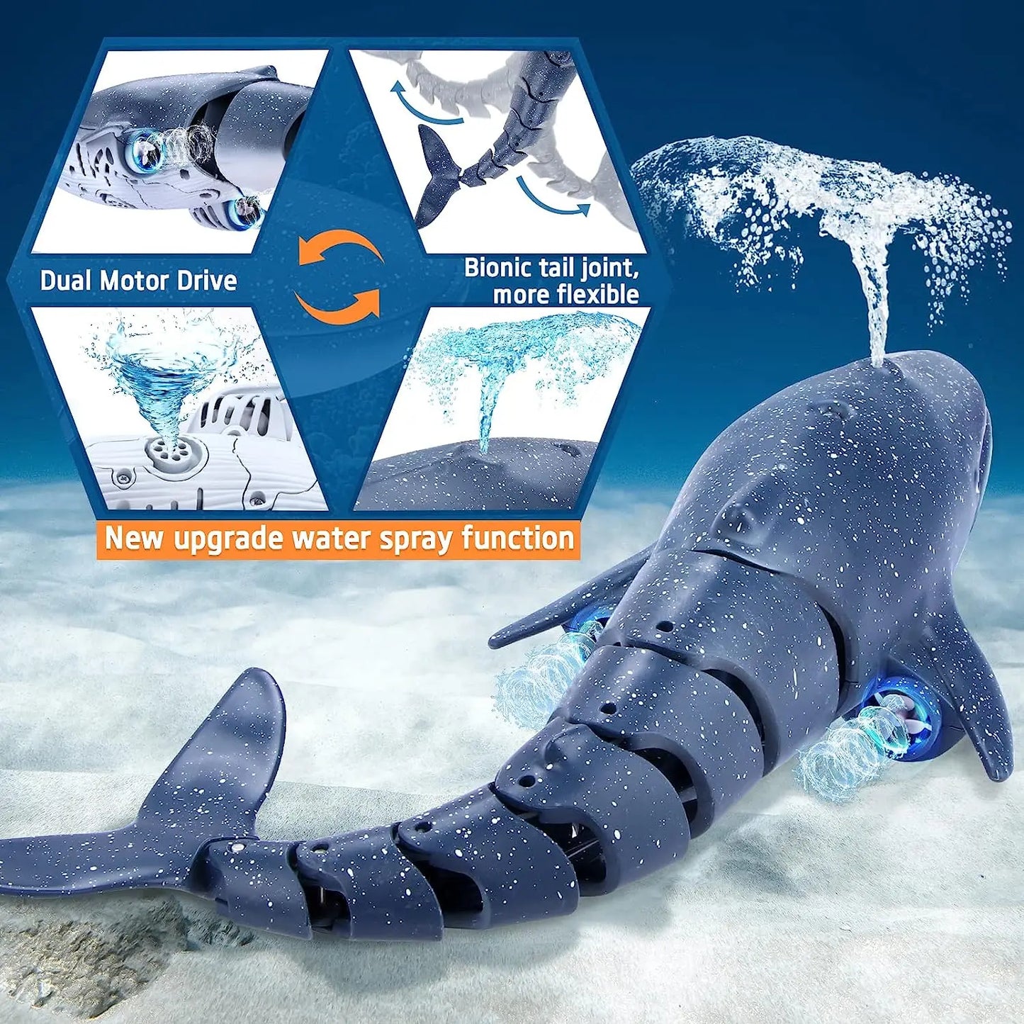Remote  Whale Shark Toys RC Boat Remote Control