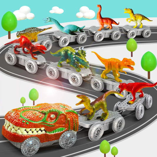 Dinosaur Toys-Magical Train Track Racing