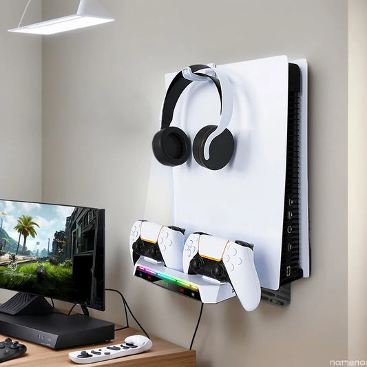 Shelf Floating Mount with Charging Station and Headset Holder