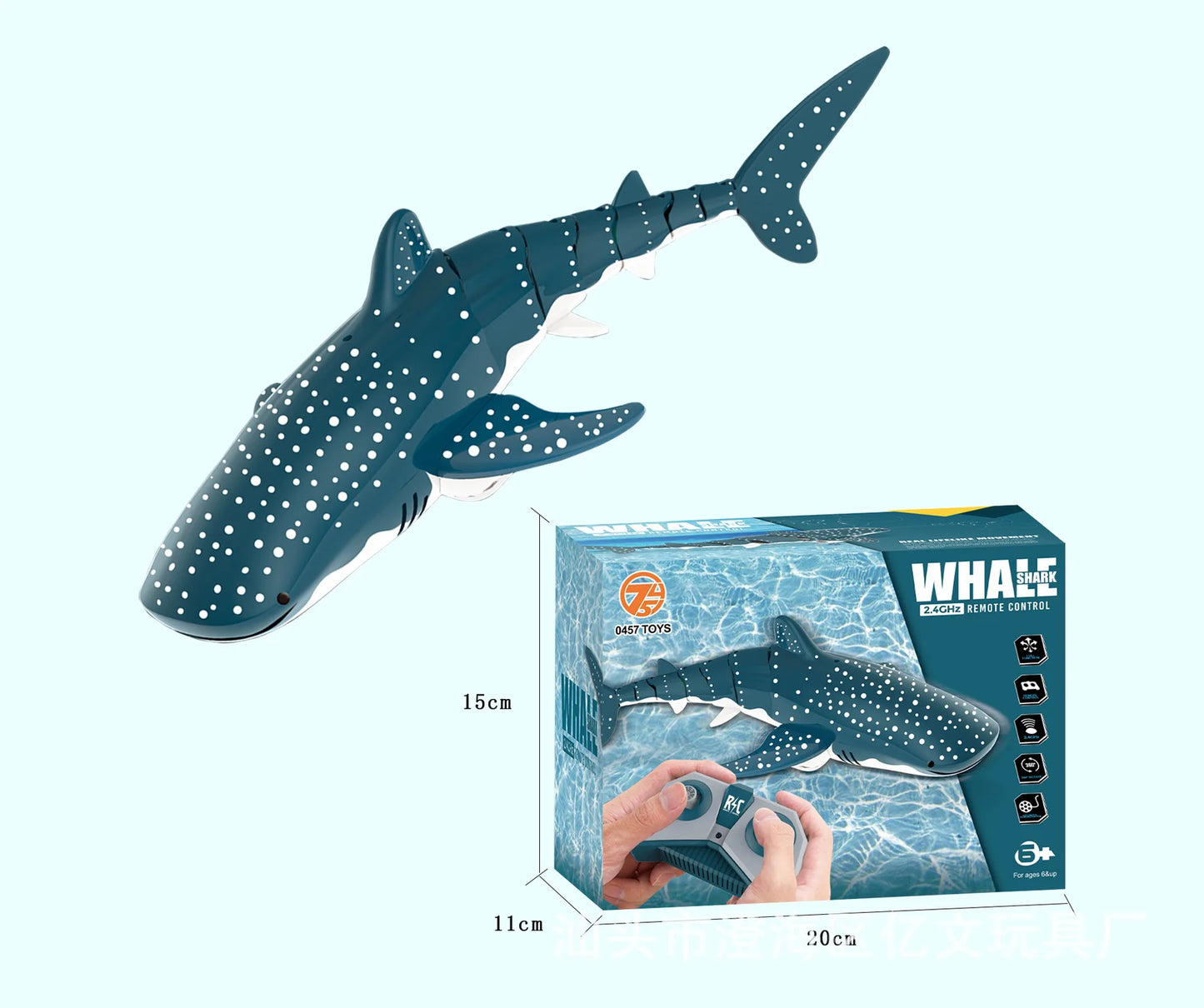 Rc Shark Toy Simulation Submarine Toy Whales Remote Control Animals Waterproof