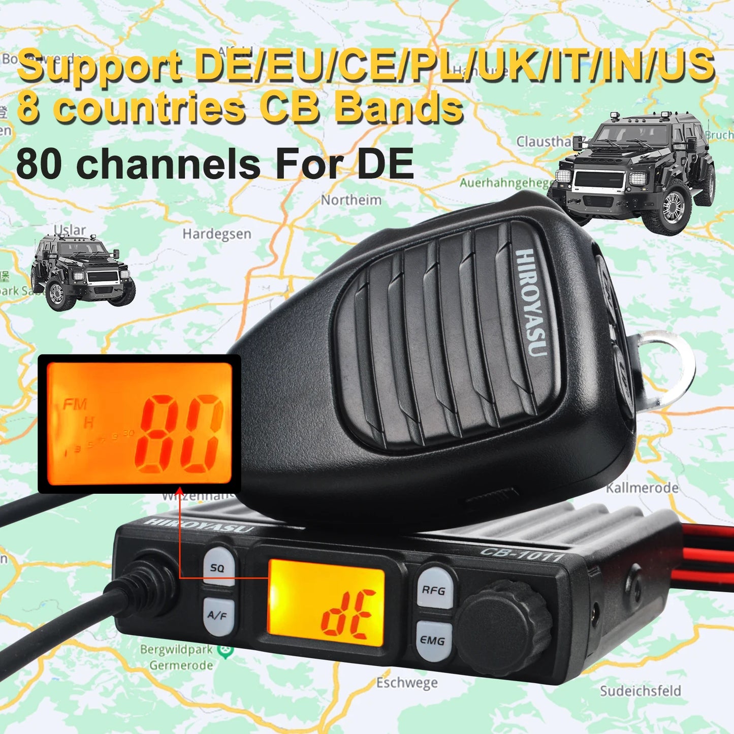 Mini 27MHz FM/AM 8W 40Ch CB Radio