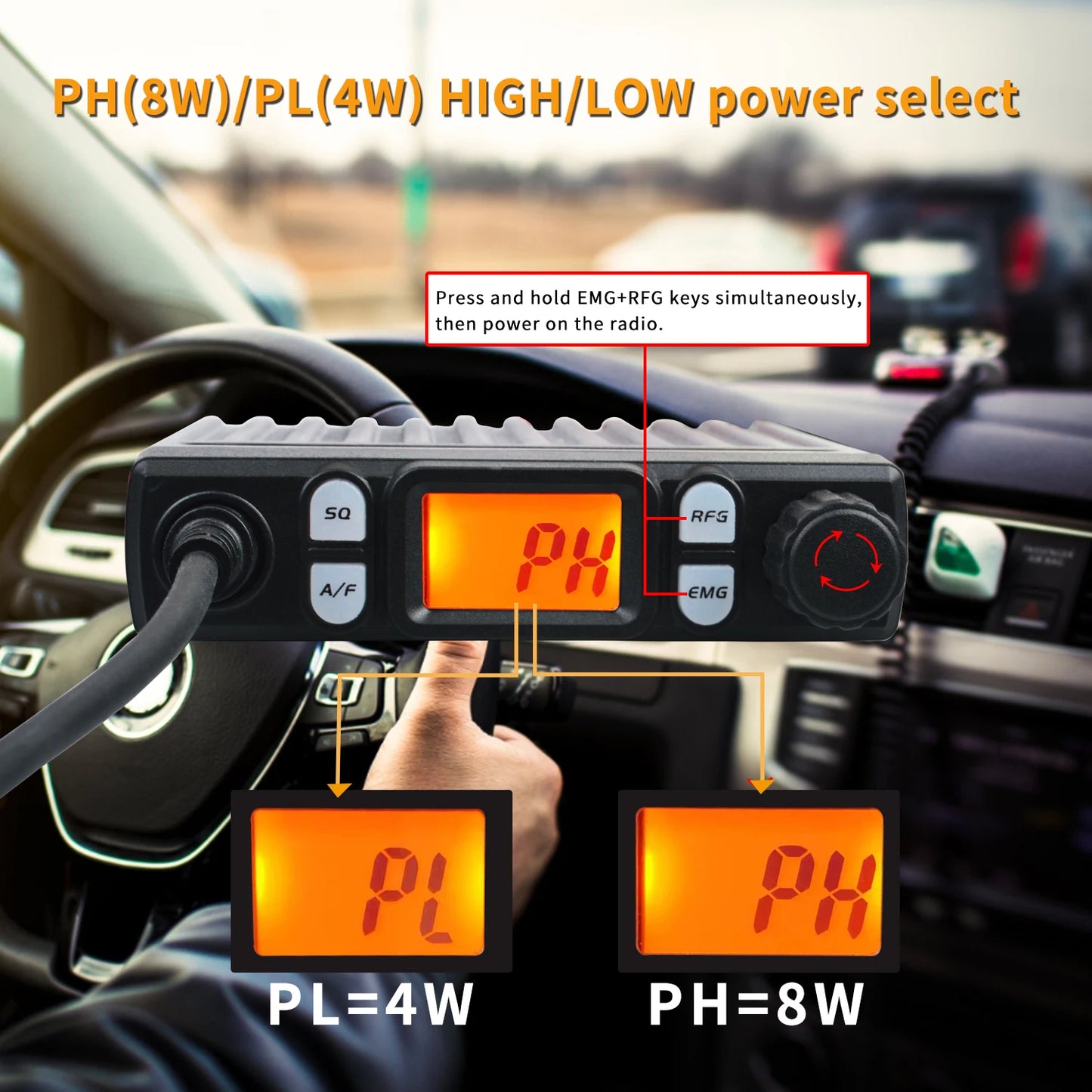 Mini 27MHz FM/AM 8W 40Ch CB Radio