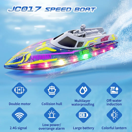 RC High Speed Racing Boat Waterproof Rechargeable Model Electric Radio Remote Control Speedboat