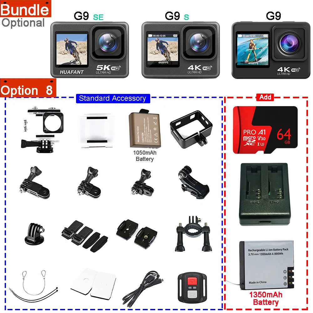 Action Camera  48MP 2.0 Touch DVR Webcam