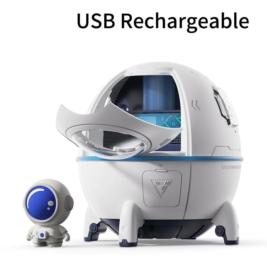 220mL Space Capsule Air Humidifier USB Plug in Rechargeable Mist Aromatherapy Water Diffuser 7 Colors
