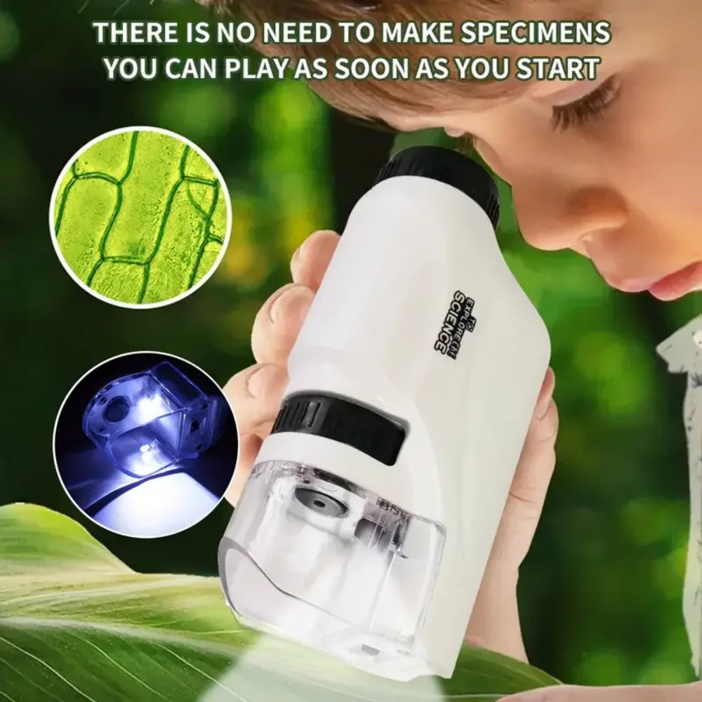 Microscope 60-120x Lab Handheld  Battery Powered Microscope With LED Light