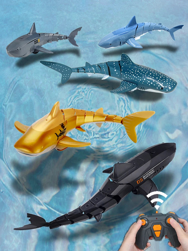Rc Shark Toy Simulation Submarine Toy Whales Remote Control Animals Waterproof