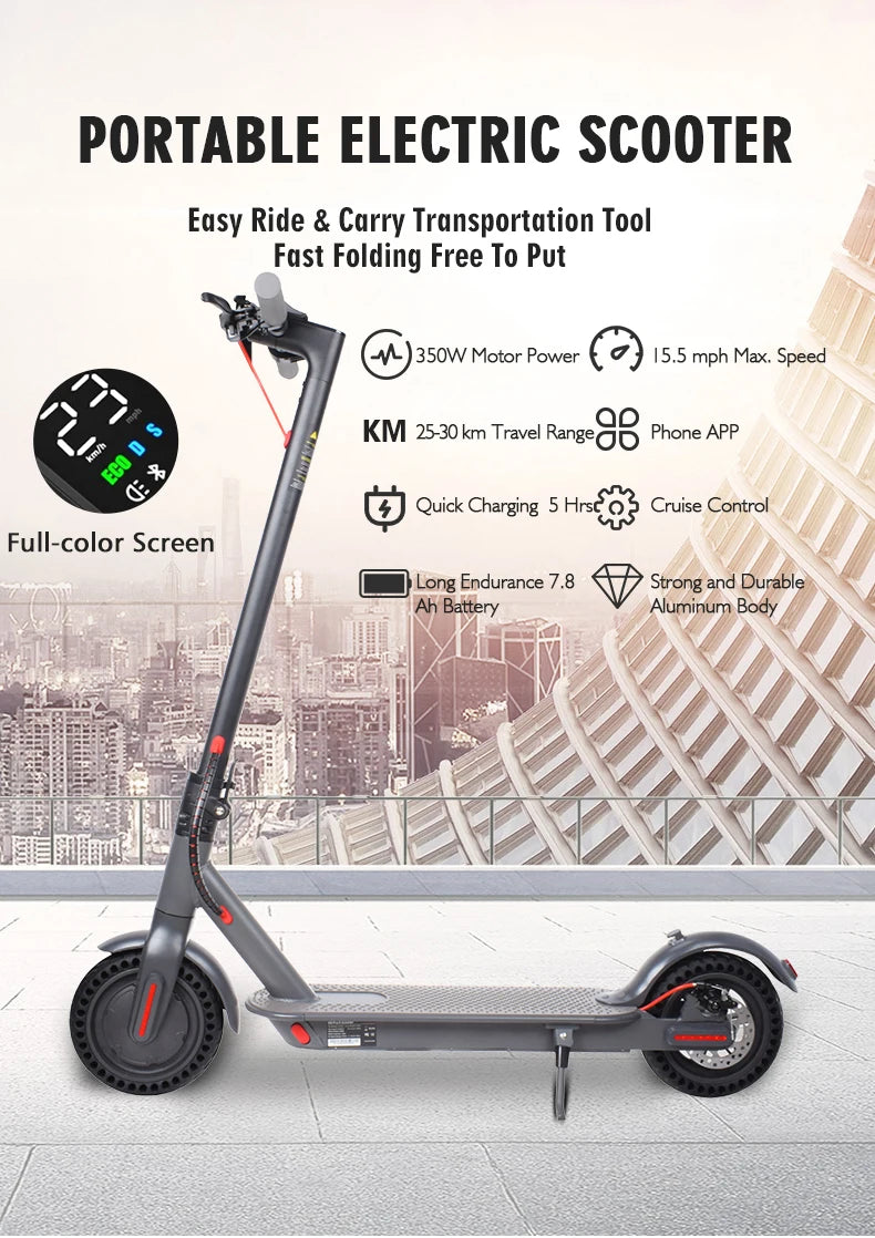 Pro Small-Scale Electric Scooter  Smart Adult Shock Absorption Anti-skid Folding