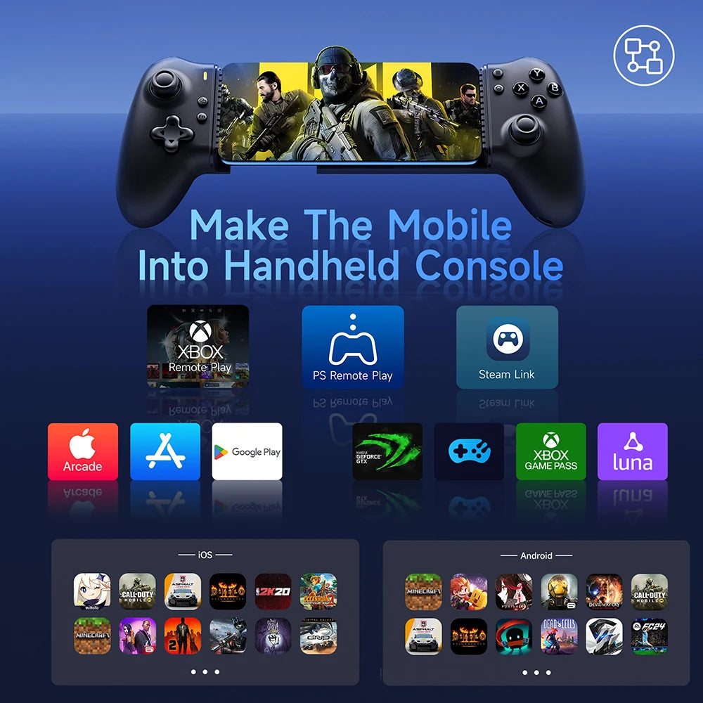 Bluetooth Mobile Phone Controller for Android/iPhone/Switch/Cloud Gaming/Xbox