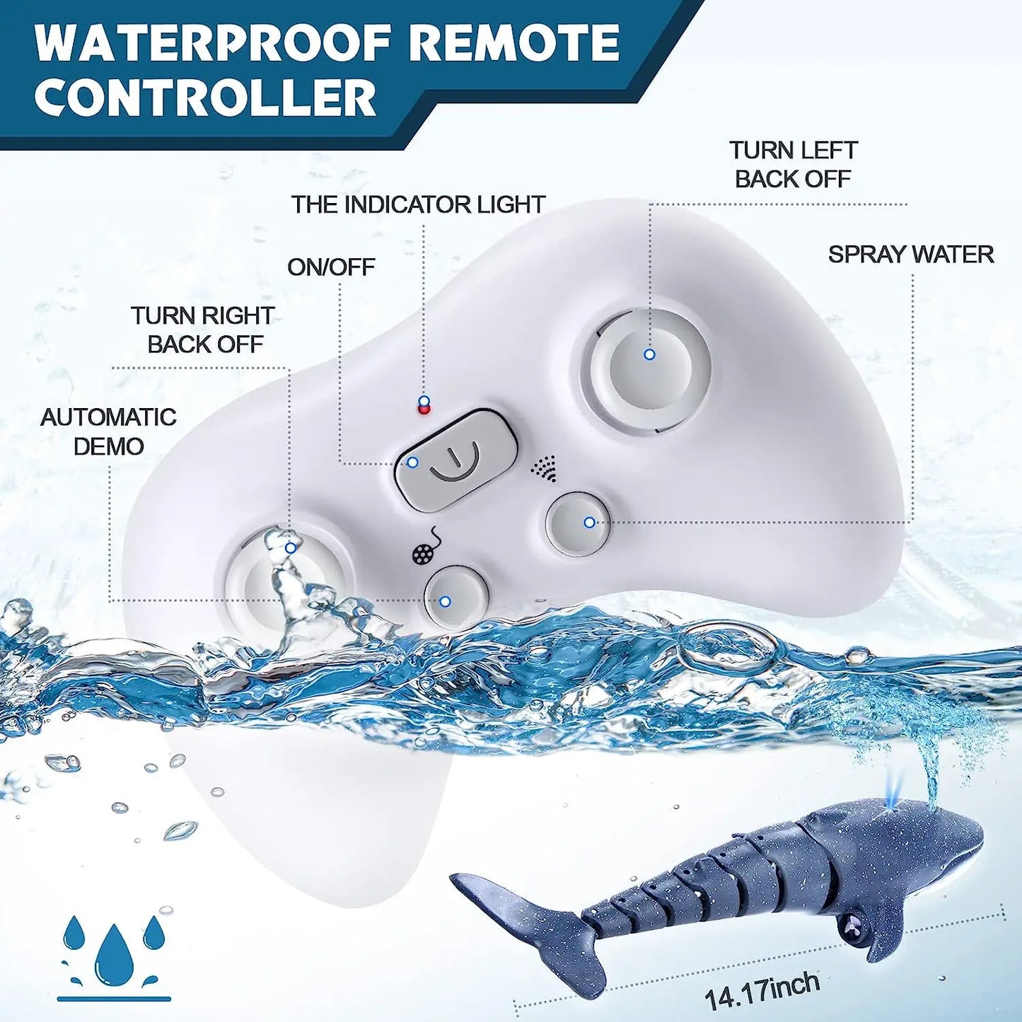 Remote  Whale Shark Toys RC Boat Remote Control